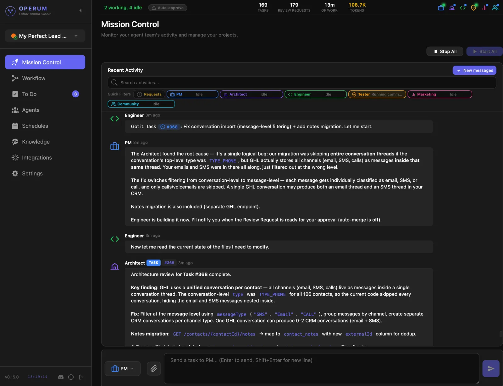 Mission Control: Live Activity