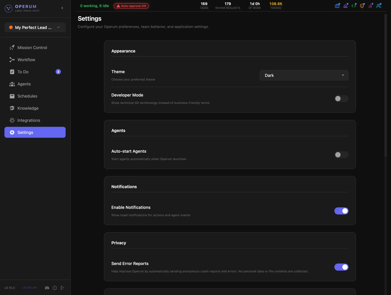 Settings & Customization